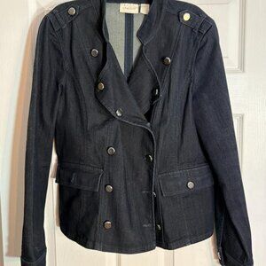 Chico's dark denim jacket, 22" long, size 1